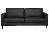 Beliani Sofa 3-Sitzer Leder modernes Ledersofa in Schwarz Couchsofa...