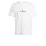 adidas Herren Essentials LINEAR Single Jersey Tee, White/Black, L