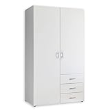 HARRY Kleiderschrank Weiß - Vielseitiger Drehtürenschrank 2-türig für Ihr...
