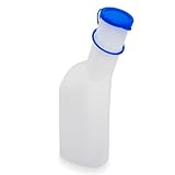 Urinflaschen für Männer 1000ml, ARNOMED Urinflasche milchig mit blauer...