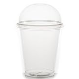 Commerline 50 Stück Smoothiebecher 300 ml mit Domdeckel + Rundloch, Smoothie...