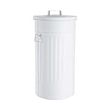 BUTLERS Retro Mülltonne Oskar 40l Mülleimer mit Deckel und Tragegriffen |...