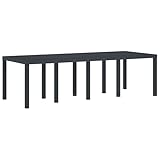 vidaXL Großer anthrazitfarbener Gartentisch für 10 Personen für Essen im...