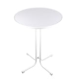 goodsforbusiness Stehtisch Partytisch runde weiße Platte D80 x H107 cm,...