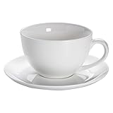 Maxwell & Williams P1114A Jumbo-Tasse mit Untertasse 450 ml – Serie Round –...
