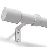 Gardinenstange Weiß 76-228 cm Vorhangstange Verstellbar 19 mm Durchmesser für...