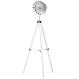 HOMCOM Stehlampe Stehleuchte mit Dreibein Stativ aus Holz 100-140 cm...