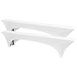 YMHPRIDE 2Pack Elastische Bierbankhussen, weiße Bierbankhussen, Set für 25 cm...