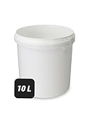 Trevendo 10 Liter Eimer mit Deckel und Kunststoffgriff, lebensmittelecht -...