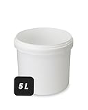 Trevendo 5 Liter Eimer mit Deckel und Kunststoffgriff, lebensmittelecht -...