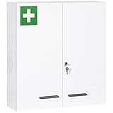 kleankin Medizinschrank, 2-türiger Medikamentenschrank, Abschließbarer...