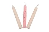 goki 60697 - Geburtstagskerzen 10 Stück rosa und weiß gepunktet, Wachskerzen,...