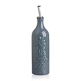 Sweejar Home Große Keramik-Olivenöl-Spenderflasche, 700 ml Relief, blickdicht,...