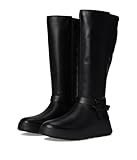 Fitflop Damen F-Mode Flatform Hohe Stretch gefaltetem Knoten Stiefel, Schwarz,...