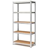 Blumixx Schwerlastregal 180x90x40-875 kg Tragkraft je Regal, 5 verstellbare MDF...