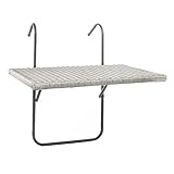 Haushalt International Balkonhängetisch 60x40 cm Rattanoptik Hängetisch...