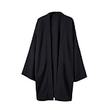 HAORUN Herren Japanischer Mantel Kimono Top Jacke Lange Strickjacke Yukata Lose...