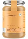 VETAIN Bio Erdnussmus Cremig 500g - 100% Bio-Erdnüsse - vegane Erdnussbutter -...