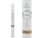 VILLA ROSA LOTTA – Personalisierbare Kommunionkerze „Anni“ mit Wunschdaten...