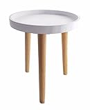 Spetebo Deko Holz Tisch 36x30 cm - weiß - Kleiner Beistelltisch Couchtisch...