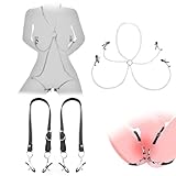 AMZII 4-IN-1 Nippelklemmen Brustwarzen Klitoris Clip mit Kette Glöckchen Choker...