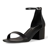 Amazon Essentials Damen Sandale mit Absatz und Zwei Riemchen, Schwarz...