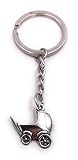 H-Customs Kinderwagen Baby Schlüsselanhänger Anhänger Silber aus Metall