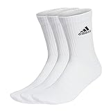 adidas Unisex Cushioned Sportswear 3 Pairs Crew Socken, White/Black, L/43-45