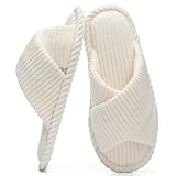 GOEWY Damen Hausschuhe mit Memory Foam Kordstoff-Wohnschuhe fürs Schlafzimmer,...