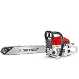 GREENCUT GS620X - Benzin-Kettensäge mit 2-Takt-Motor 62cc 3,8 PS mit 20''...