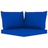 Palettenkissen 3-teilig Blau, Outdoor-Kissen für Garten und Innenräume