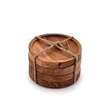 Kaizen Casa Untersetzer aus Holz für Getränke, natürliches Akazienholz, Set...