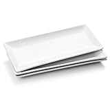WishDeco Servierplatten Weiß Rechteckig 3er Set, Servierteller Groß 36x15 cm,...