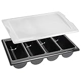 GRÄWE Besteckkasten mit 4 Fächern und Deckel, Besteckaufbewahrung,...