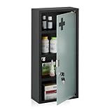 Relaxdays Medizinschrank, 4 Fächer, HxBxT: 57 x 27 x 12 cm, abschließbarer...