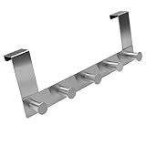 VonBueren Türgarderobe zum Einhängen Edelstahl | 30 cm | 5 Türhaken als...