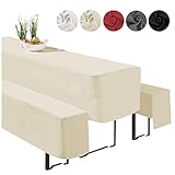 heimtexland ® Hussen Set 3-teilig Bierzeltgarnitur 1x Tischhusse Biertisch 2X...