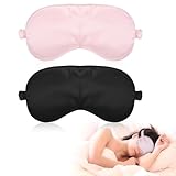 Molain 2 Stück Seidene Schlafmaske Damen, Weiche Seide Schlafmaske Augenmaske...