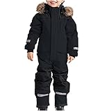 SKAJGL Schneeanzug Kinder Unisex Verdickt Warm Schneeoverall mit Kapuze und...