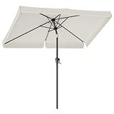 SONGMICS Sonnenschirm 300 x 200 cm, rechteckiger Balkonschirm, Sonnenschutz UPF...