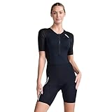2XU Damen Aero Tri-Top mit Ärmeln Einteiliger Badeanzug, Schwarz, L