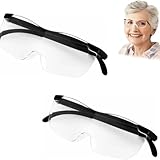 KOMUNJ 2 Stück 300% Vergrößerungsbrille, Lese Lupenbrille, Tragbare Leselupe...