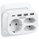 LENCENT USB Steckdose 7 in 1 Mehrfachsteckdose Steckdosenadapter, 3 Fach Doppel...
