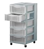 Schubladenschrank mit 5 Schubladen und Rollen Rollwagen Rollcontainer...