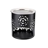 Räucherstövchen aus Metall mit Edelstahlsieb Geschnitztes Muster baumkronen...