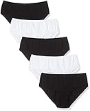 Ulla Popken Damen Slips, 5er-pack Taillenslip, Schwarz-weiß, 54-56 EU