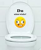 WC Aufkleber - Du schon wieder! Smiley Smilie Toilette Toilettendeckel Bad...