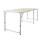 Toboli Campingtisch klappbar 180x60x70cm höhenverstellbar 55/62/70cm tragbarer...