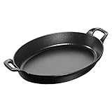 STAUB Auflaufform, oval mit 2 Griffen, 32 cm, 2,2 L, Gusseisen, für alle...