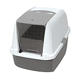 Catit 50702 Katzentoilette mit Abdeckung, 46 x 41,5 x 54,5cm, Weiss/Grau...